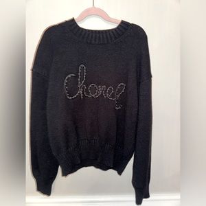 Black cozy beaded sweater